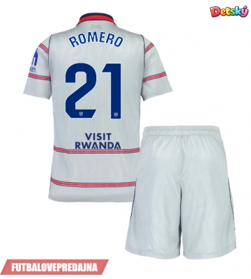 Lacne Dětský Futbalové dres Atletico Madrid Cristian Romero #21 2026-27 Krátky Rukáv - Tretina (+ trenírky)